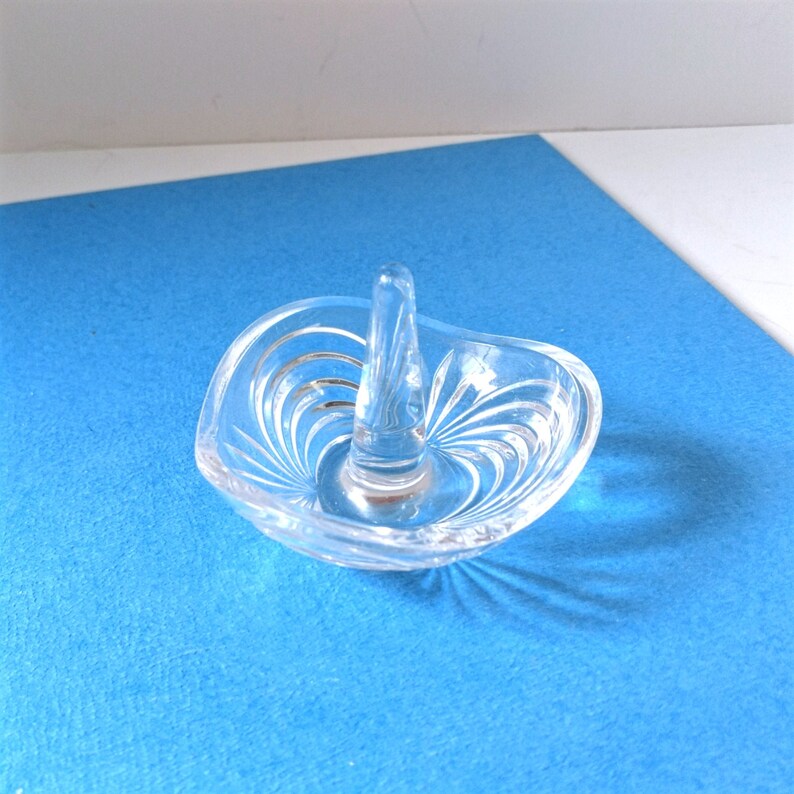 Center Ring Post made in Italy Jewelry Storage gift container dresser display RCR Aurea Pattern Vintage crystal glass Ring Holder Dishes