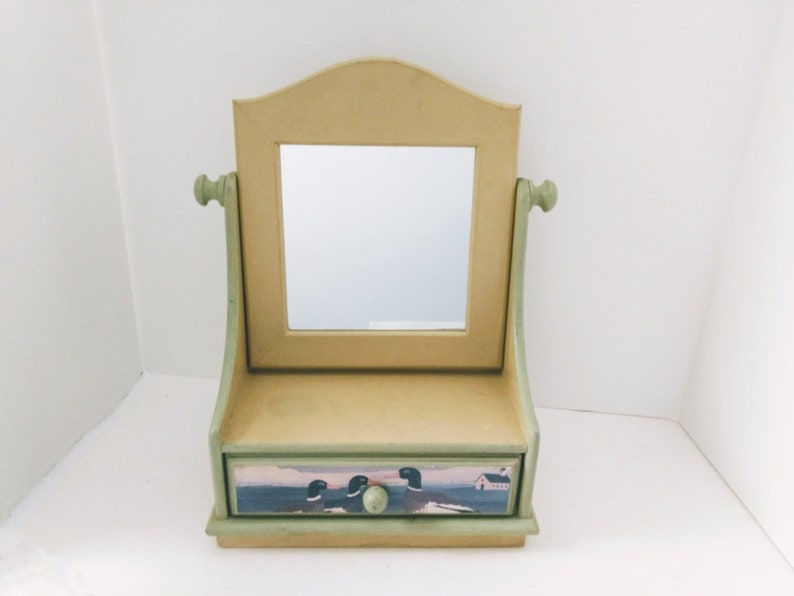 Dresser Vanity Stand Tilt Tabletop Mirror Drawer Organizer Image 0