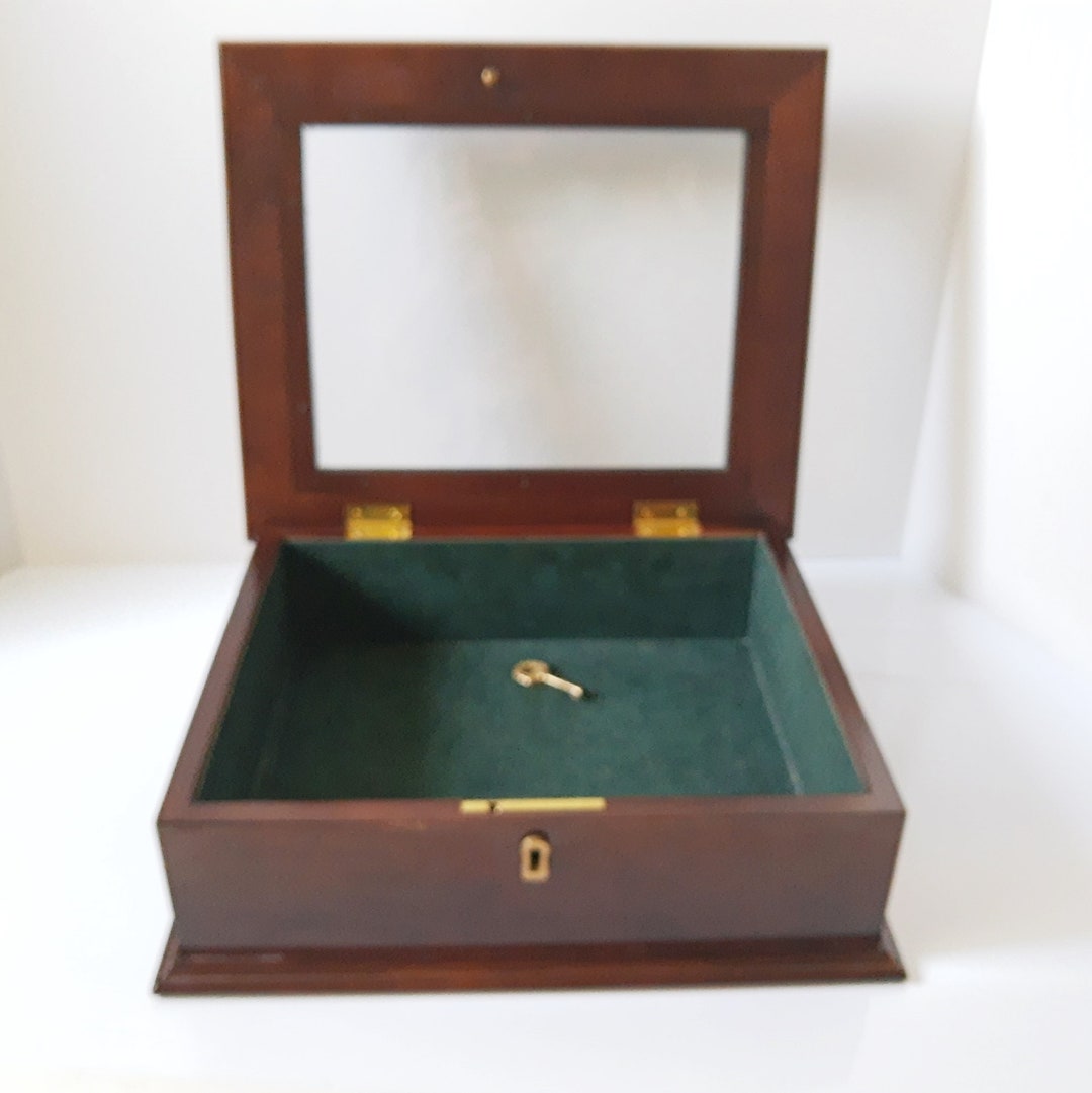 Wood Shadow Box With Glass Lid Bombay Company Key for Etsy