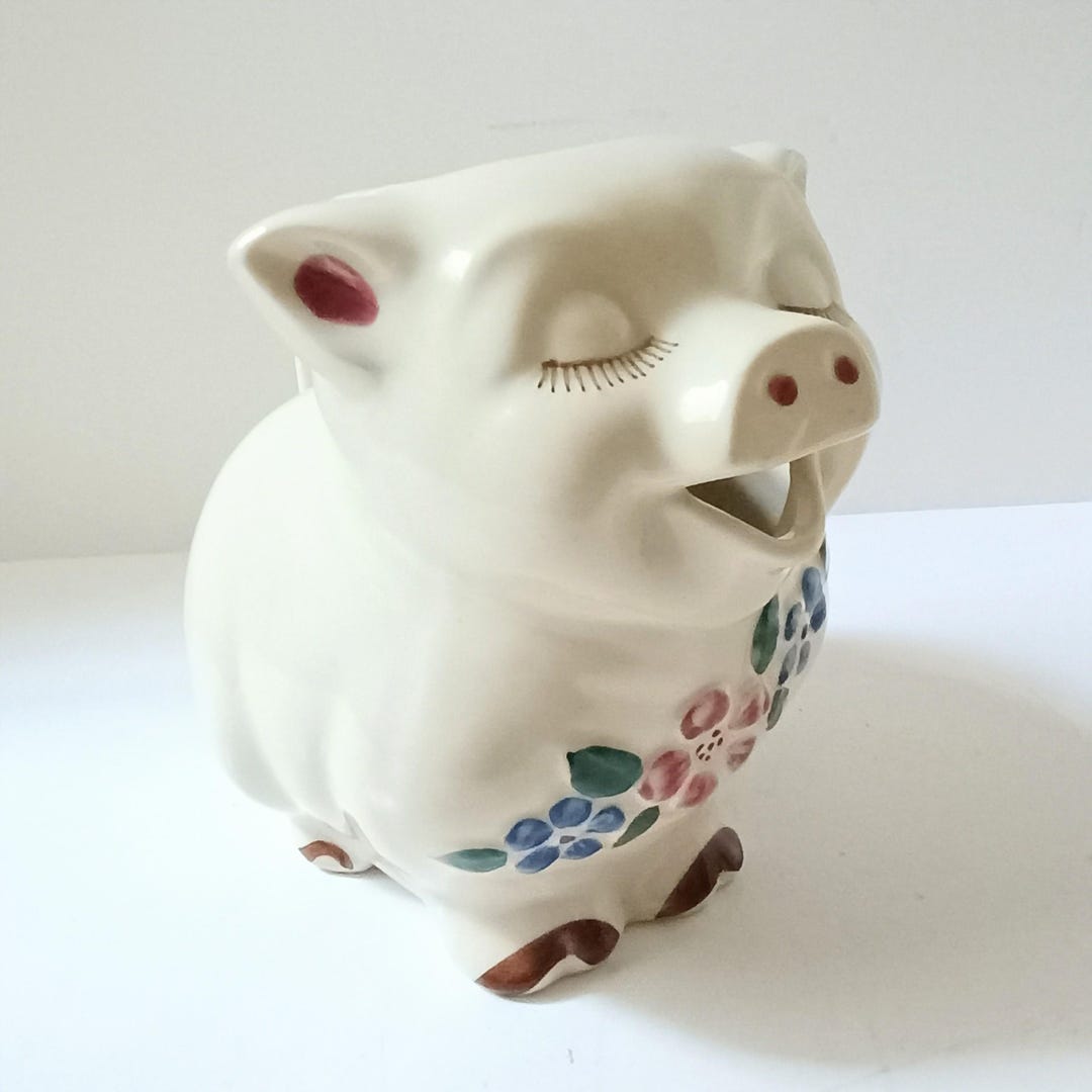 Smiley Pitcher Shawnee Pottery Smiley Pig Pitcher Ohio USA 1960s Contemporary Decor, 8 ...