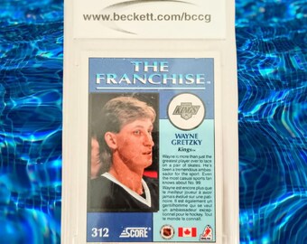 1991 Wayne Gretzky marque pour un Canadien bilingue n° 312. Carte de hockey franchisée classée 10 Mint par BCCG