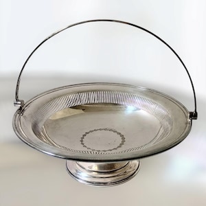 工芸品 MAPPIN & WEBB MAPPIN PLATE Pedestal Bowl English Mappin & Webb Silver Plate Reticulated Pedestal Bowl