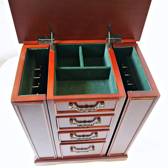 Bombay Company Wooden Armoire Chest Jewelry Box Neckl… Gem