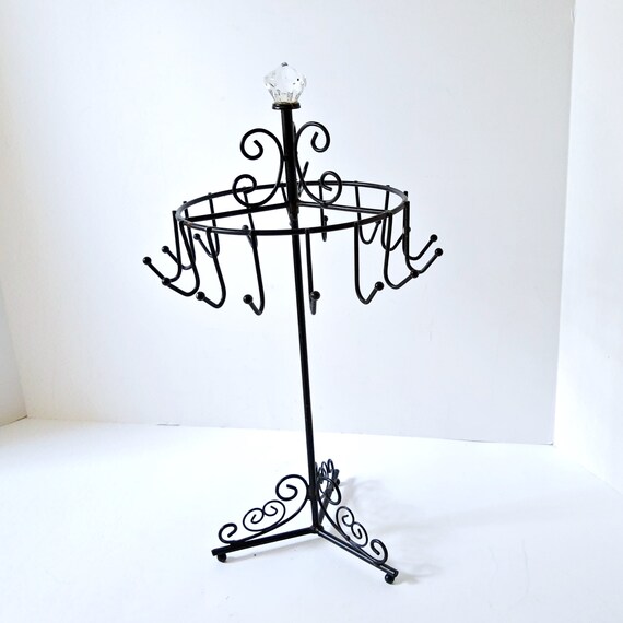 Metal Necklace Tree, stand circle holder,  glass … - image 3