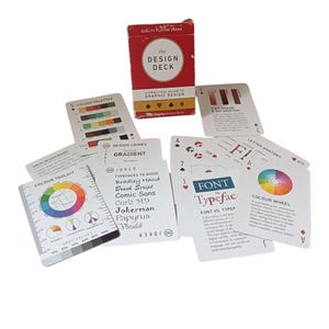 The Design Deck Playing Cards 52 different images A Practical Guide to Graphic Designs, experienced designers or beginners, visual examples