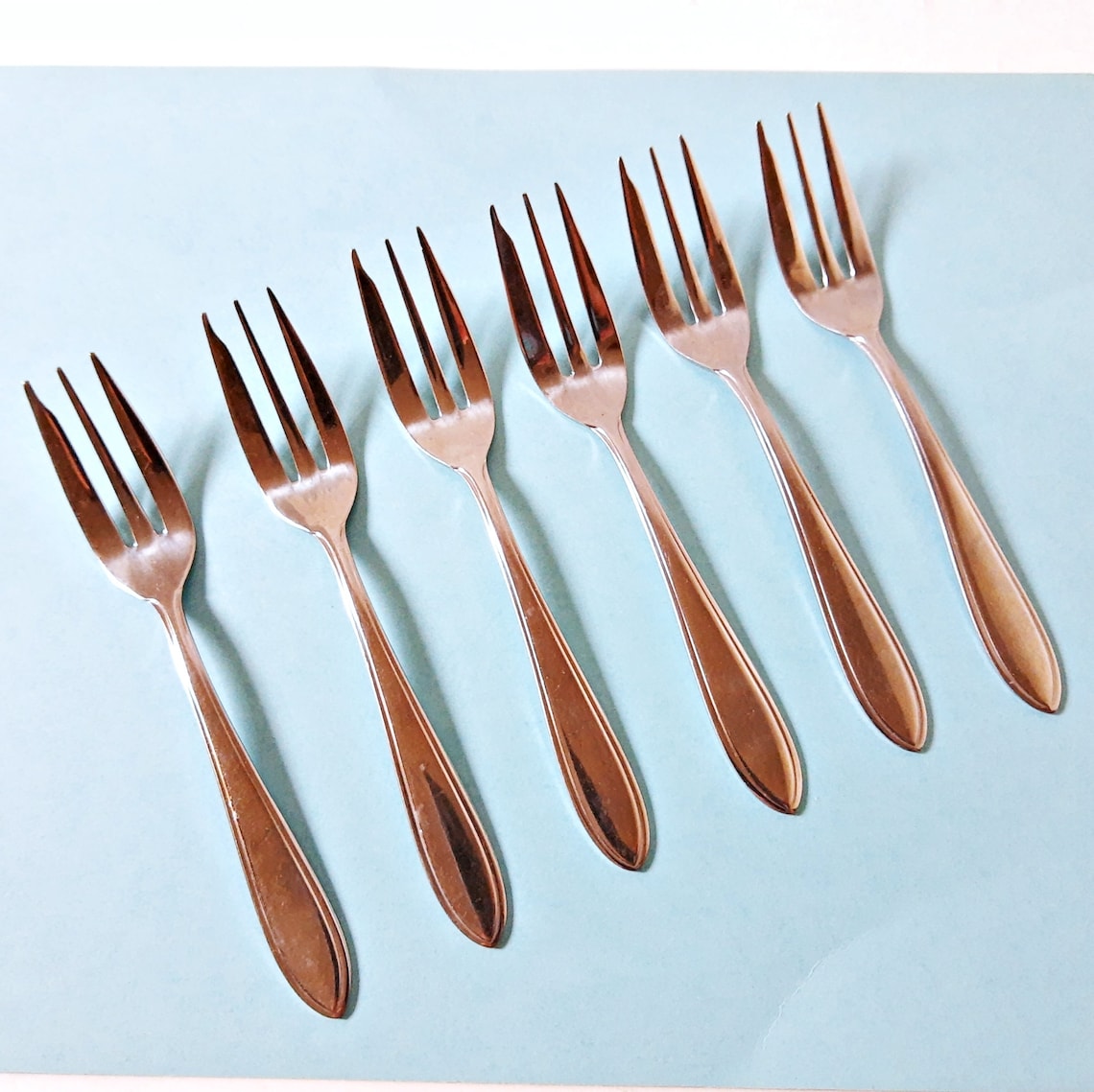 3 Tine Dessert Forks Cake Pastry Pie Forks wide third tine Etsy