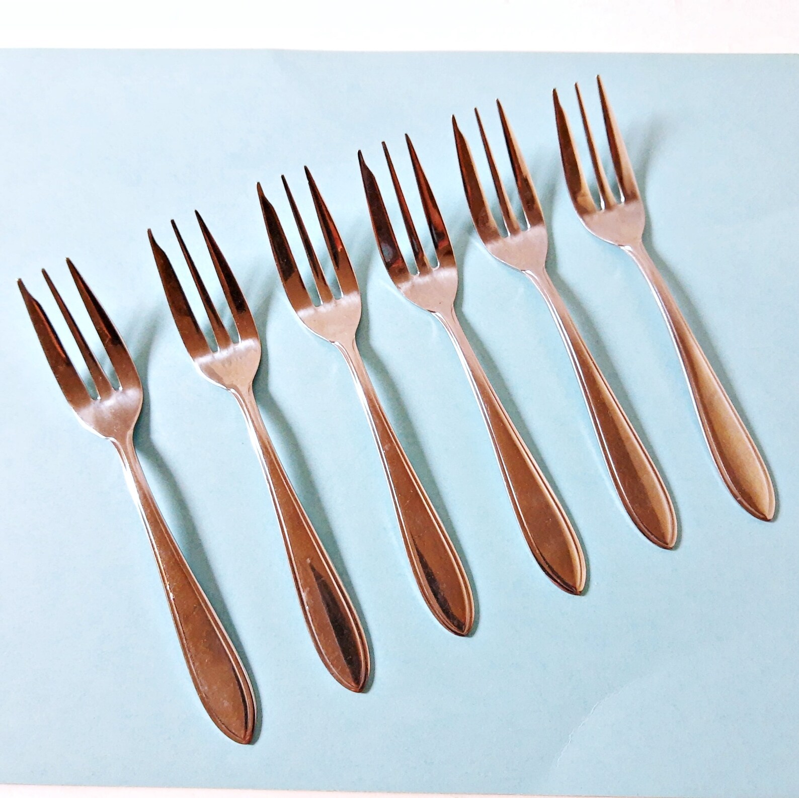 3 Tine Dessert Forks Cake Pastry Pie Forks wide third tine Etsy