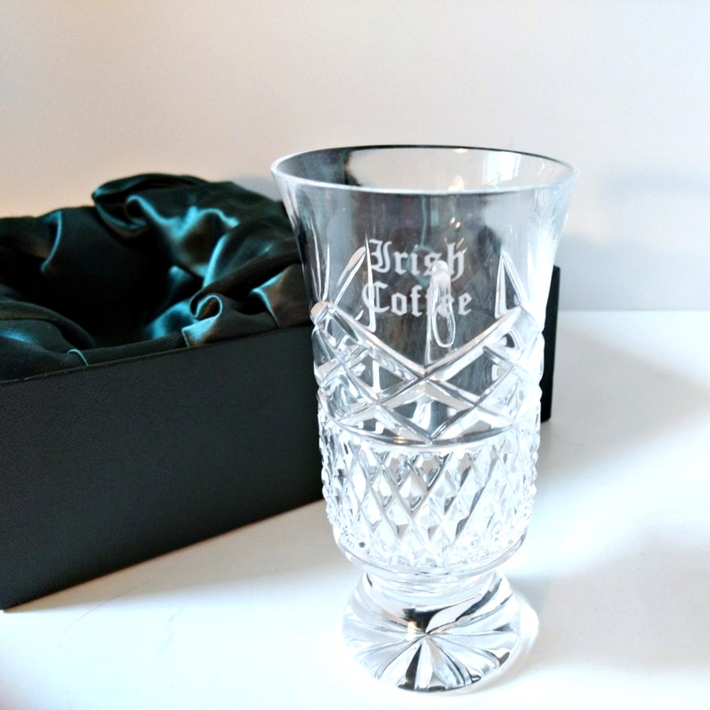 Galway Irish Crystal Irish Coffee Cups set of two boxed Etsy