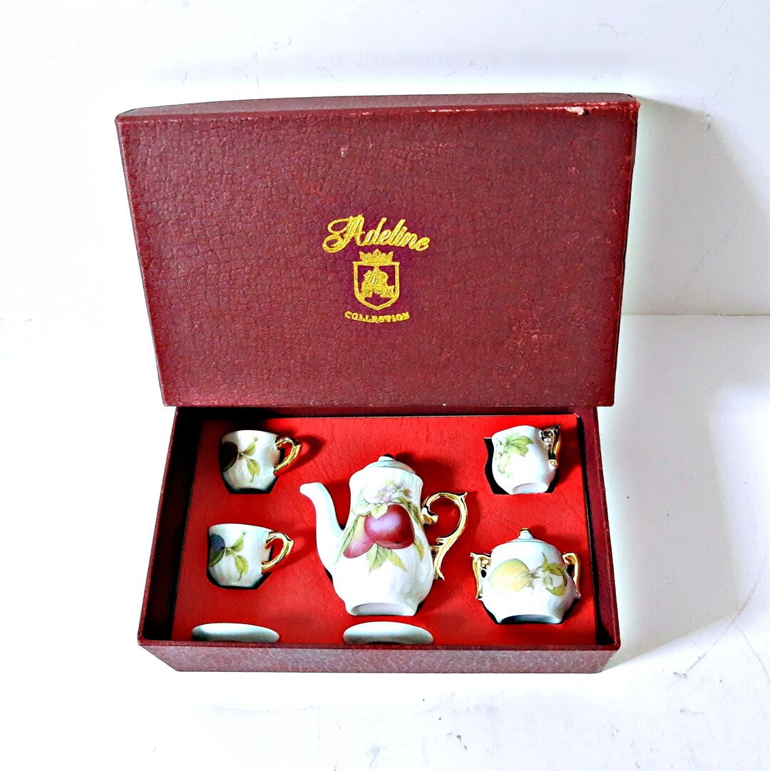Miniature Teaset Adeline Collection Plum Fruit Tea Set Etsy