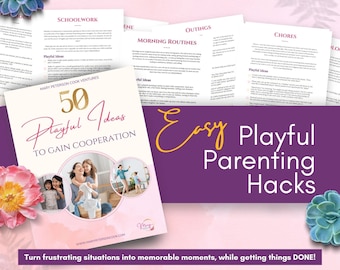 Mindful Parent Workbook, 50 Playful parenting tips, PRINTABLE Positive Discipline Ebook, Easy Parenting Strategies for Stressed Moms