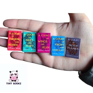Handmade TINY Books Bundle, Sarah J Maas, A Court of Thorns and Roses, Miniature Books, Booktok, 1:12 scale, Book Jars, Book Club