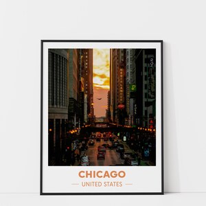 Chicago Travel Print, Watercolor Travel Poster, Illinois Art Print, Watercolor City Print, Chicago Travel Gift, City Wall Art, Chicago Paint