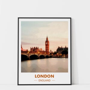 Impressão de viagem em Londres, pôster de viagem em aquarela, impressão de arte em Londres, impressão de cidade em aquarela, presente para viajante em Londres, arte de parede da cidade, arte da Grã-Bretanha