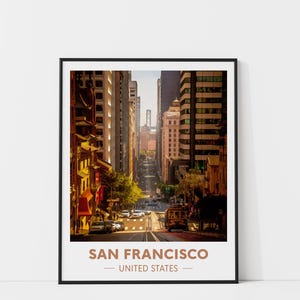 San Francisco Travel print, Watercolor Travel Poster, California Art Print, Watercolor City Print, San Francisco Travel Gift, City Wall Art