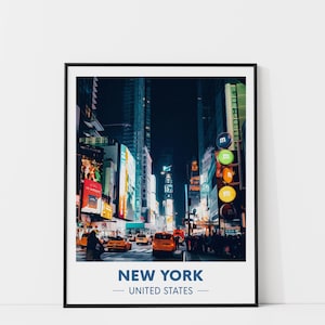 New York City Travel print, Watercolor Travel Poster, Times Square Art Print, Watercolor City Print, New York Traveler Gift, City Wall Art