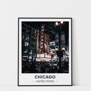 Chicago Travel Print, Watercolor Travel Poster, Illinois Art Print, Watercolor City Print, Chicago Travel Gift, City Wall Art, Chicago Paint
