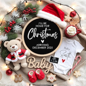 Annuncio di gravidanza a Natale, scadenza a dicembre, rivelazione digitale del sesso, neutro per le festività invernali, rivelazione sui social media, sarò a casa CP0073