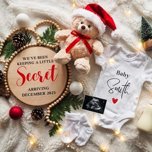 Annuncio di gravidanza a Natale, Annuncio di nascita a dicembre, Rivelazione del sesso del bambino neutrale, Rivelazione sui social media, Modello per rivelazione digitale
