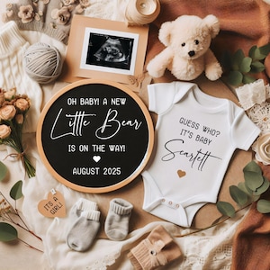 Neutral Pregnancy Announcement Template, Editable Baby Reveal Announcement for New Parents, Social Media Posting, Digital, Instant Download
