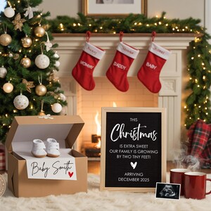 Annuncio di gravidanza a Natale, Annuncio del primo figlio previsto per dicembre, Rivelazione del genere neutro, Addobbi natalizi per i social media CP0082