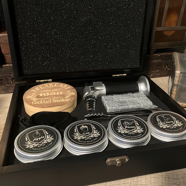 Ahumador de cócteles, kit para ahumar cócteles, ahumador de bourbon, kit para ahumar a la antigua