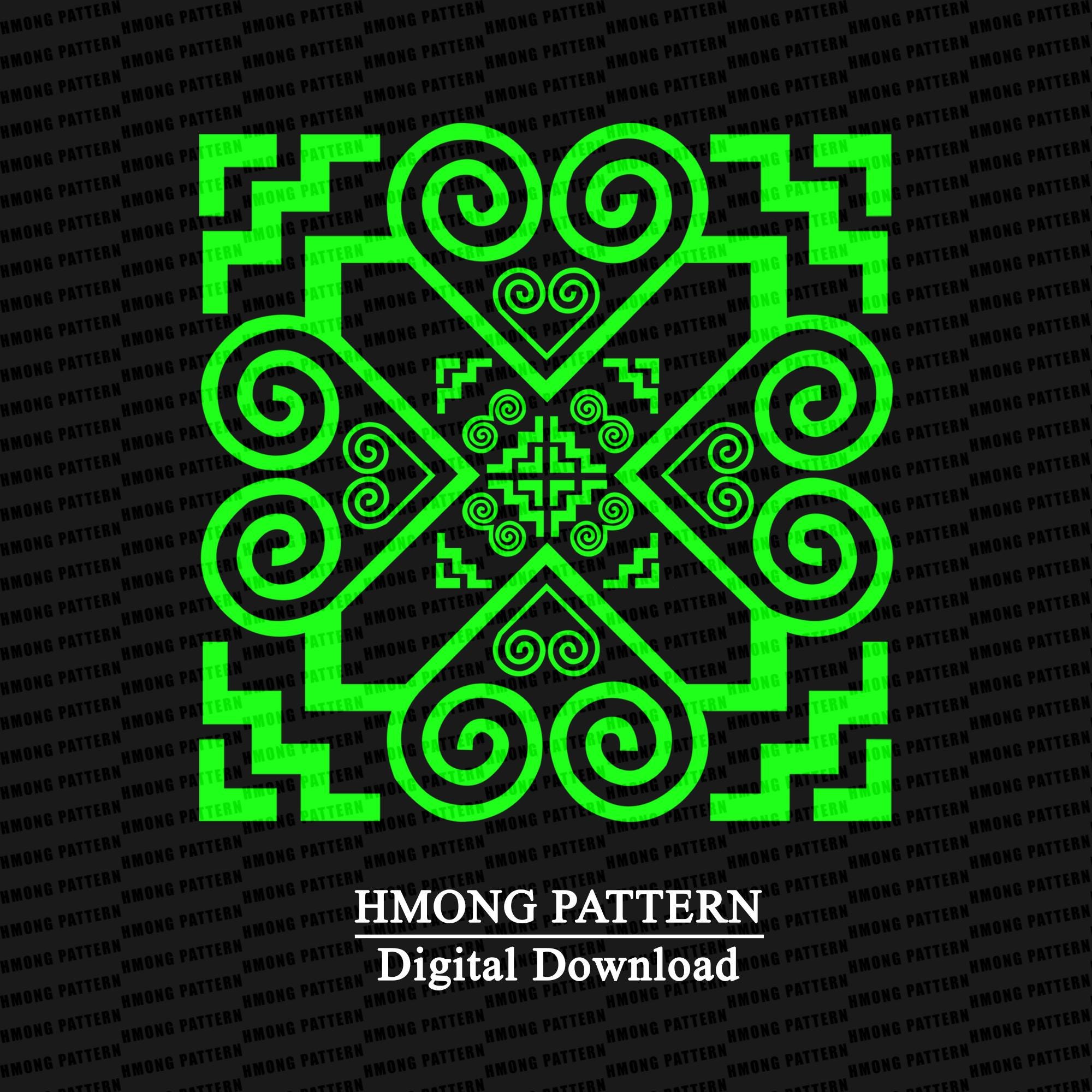 Hmong Border Pattern Vector Hmong Pattern Digital PNG Files: Traditional Design (digital Download ...