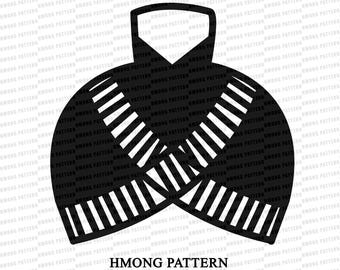 Hmong Turban Hat: Traditional Design PNG (Digital Download)