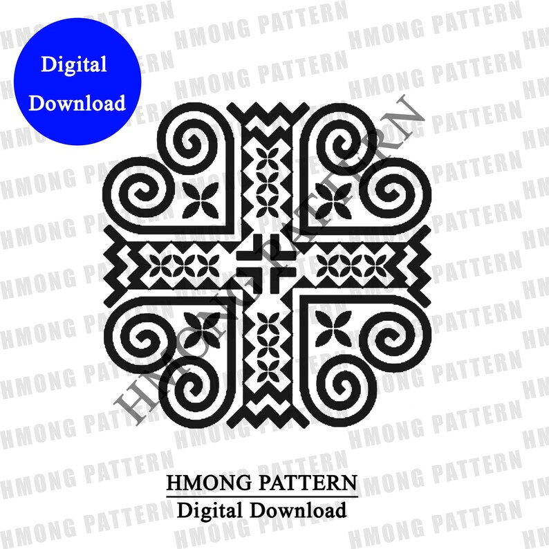 Simple Hmong Design Hmong Design PNG: Traditional Hmong Pattern (digital Download) - Etsy