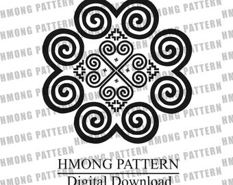 Hmong Pattern Design: Digital Files for DIY Crafts (PNG & PDF)
