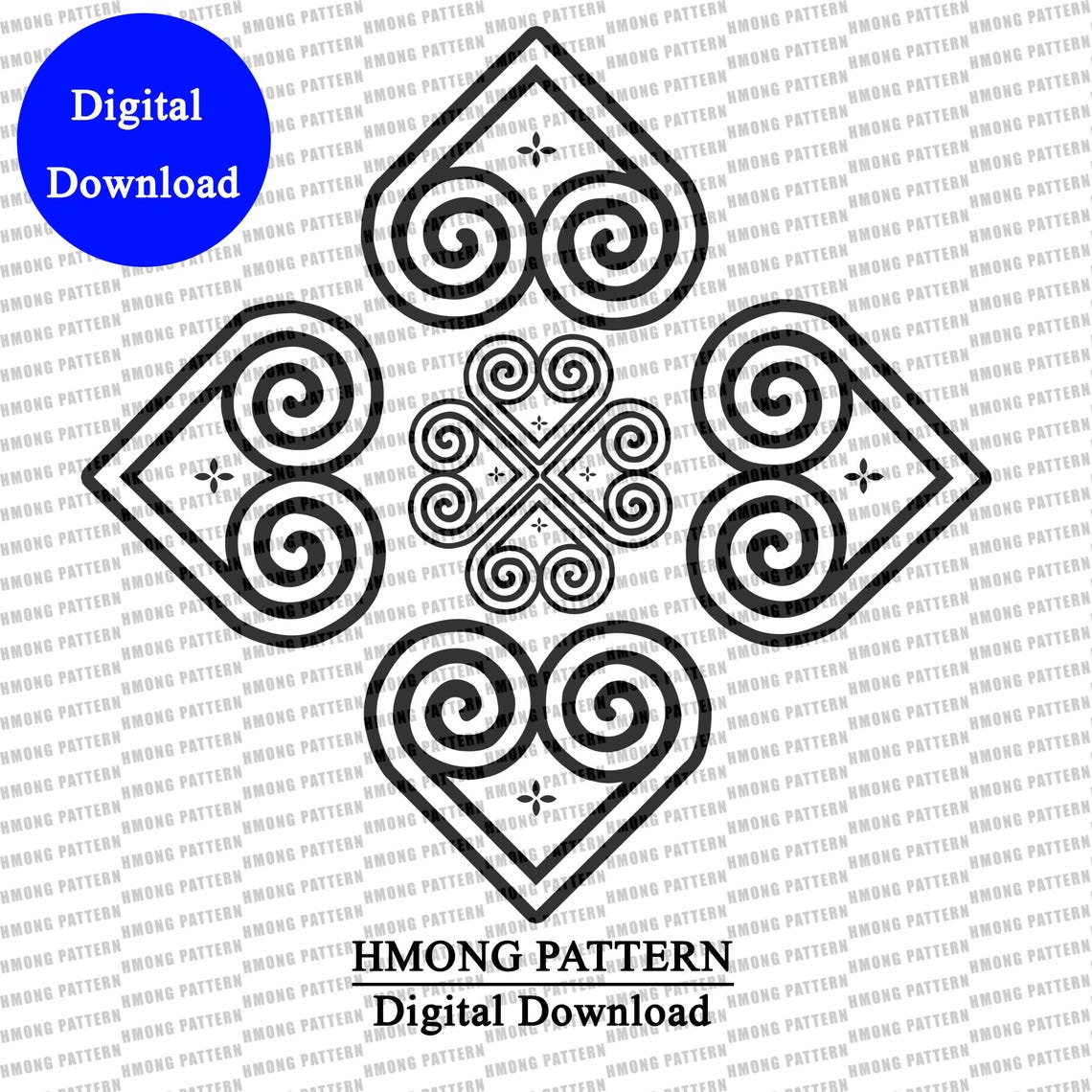 Hmong Patterns Hmong Ethnic Pattern: Digital Design Files (PNG, PDF, JPG) for ...