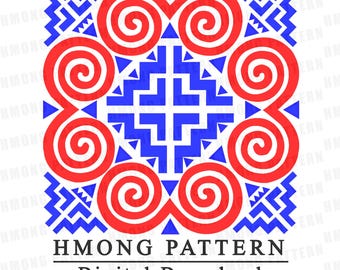 Hmong Design: Digital Pattern Files (PNG, JPG, PDF) for Commercial Use