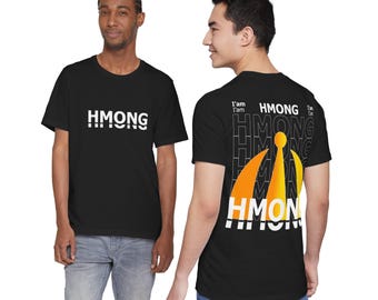 Hmong Pride Graphic Tee | Hmong Text Design T-Shirt