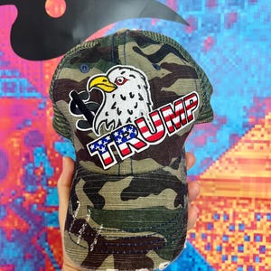 Trump Unisex Distressed  Camo Hat