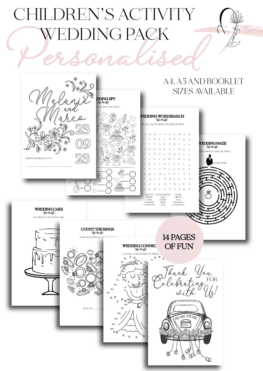 Wedding Children's Activity Pack Etsy — free download