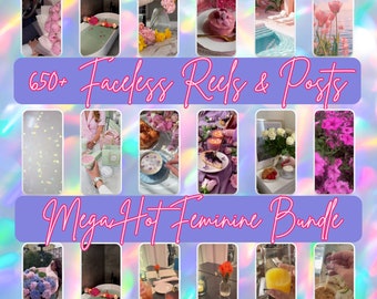 650 + Pink Beachy Aesthetic Faceless Reels Instagram Tiktok PLR & MRR Including ORIGINAL Reels and Unlimited Access to future Reels Luxury