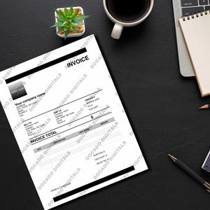Minimalist Business Invoice Template | Printable & Editable PDF for Small Businesses, Freelancers, Entrepreneurs