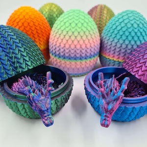 Dragon with Matching Egg - Flexi Articulated Dragon | Sensory Toy | 3D Printed Dragon | Desk Pet | Dragon Display Decor | Fidget Toy