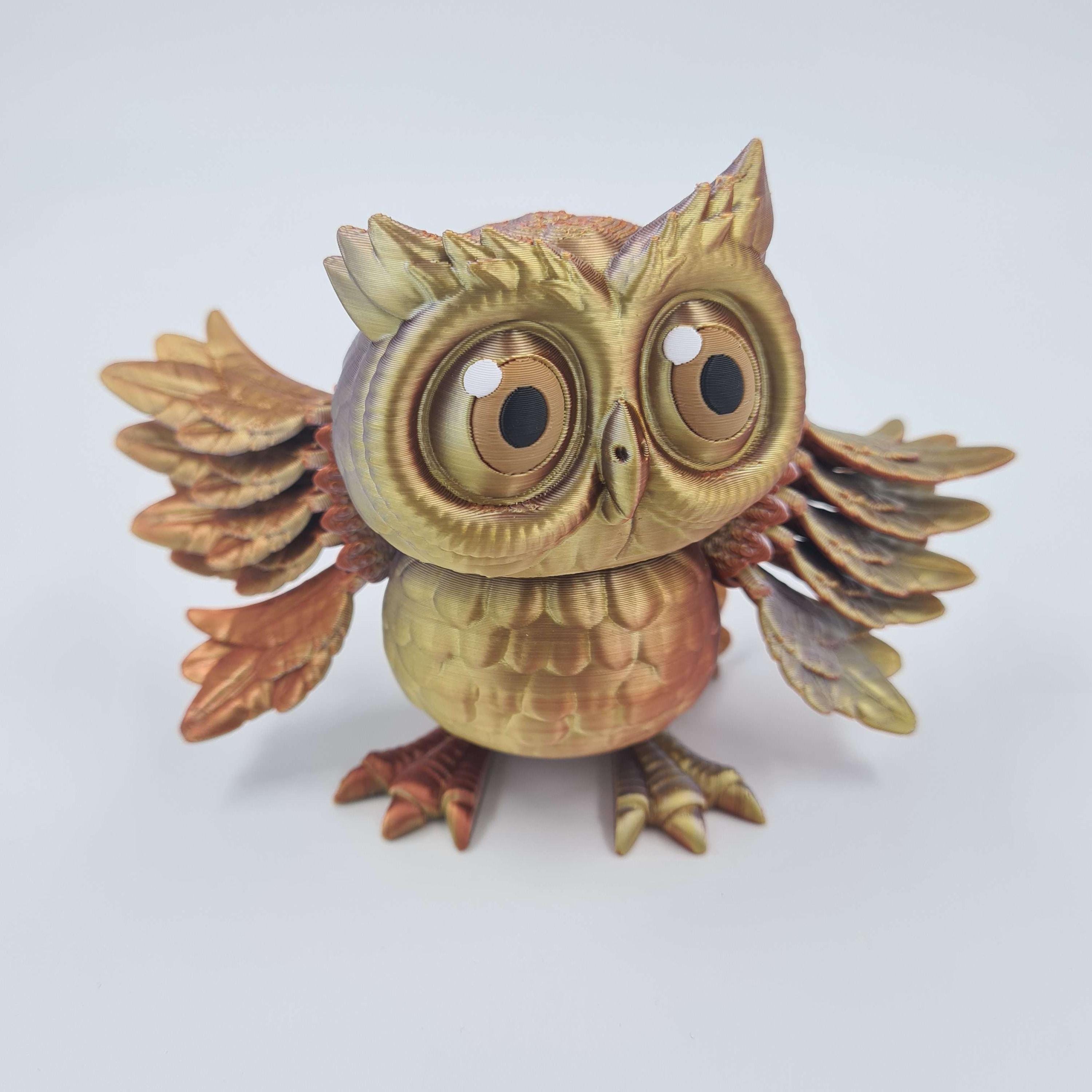 Owl Flexi Articulated Figure - Animal Toy - Kids Sensory Toy - Children Fidget Toy - 3D Printed - Bi