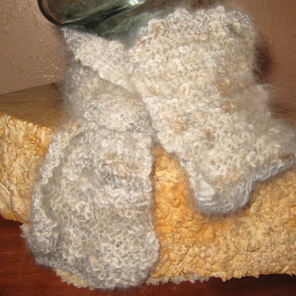 ORDER FOR SUSAN Angora Rabbit Scarflette - Made to Order,  Tortoiseshell