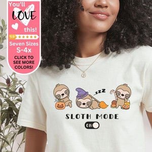 Sloth Mode Shirt Halloween Sloth Tshirt, Cute Sloth Fall Shirt, Funny Animal Shirt, Cozy Fall Shirt, Spooky Tee, Gift for her, Teacher Gift