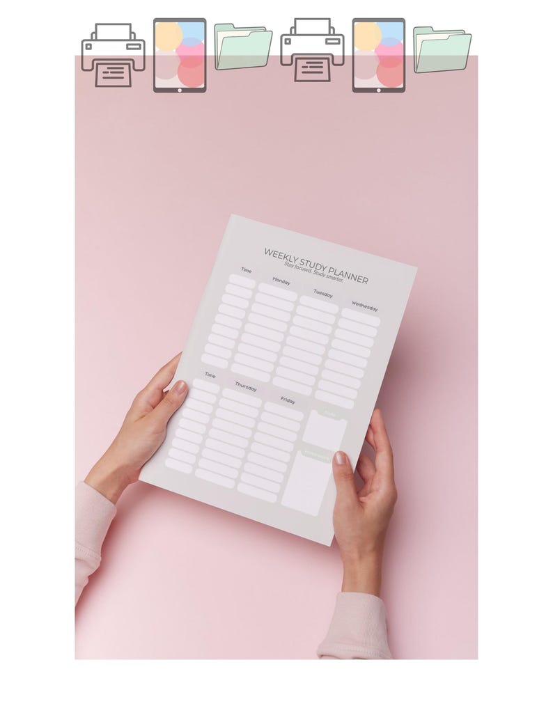 Minimal Weekly Study Planner Printable | College, Med School Planner ...