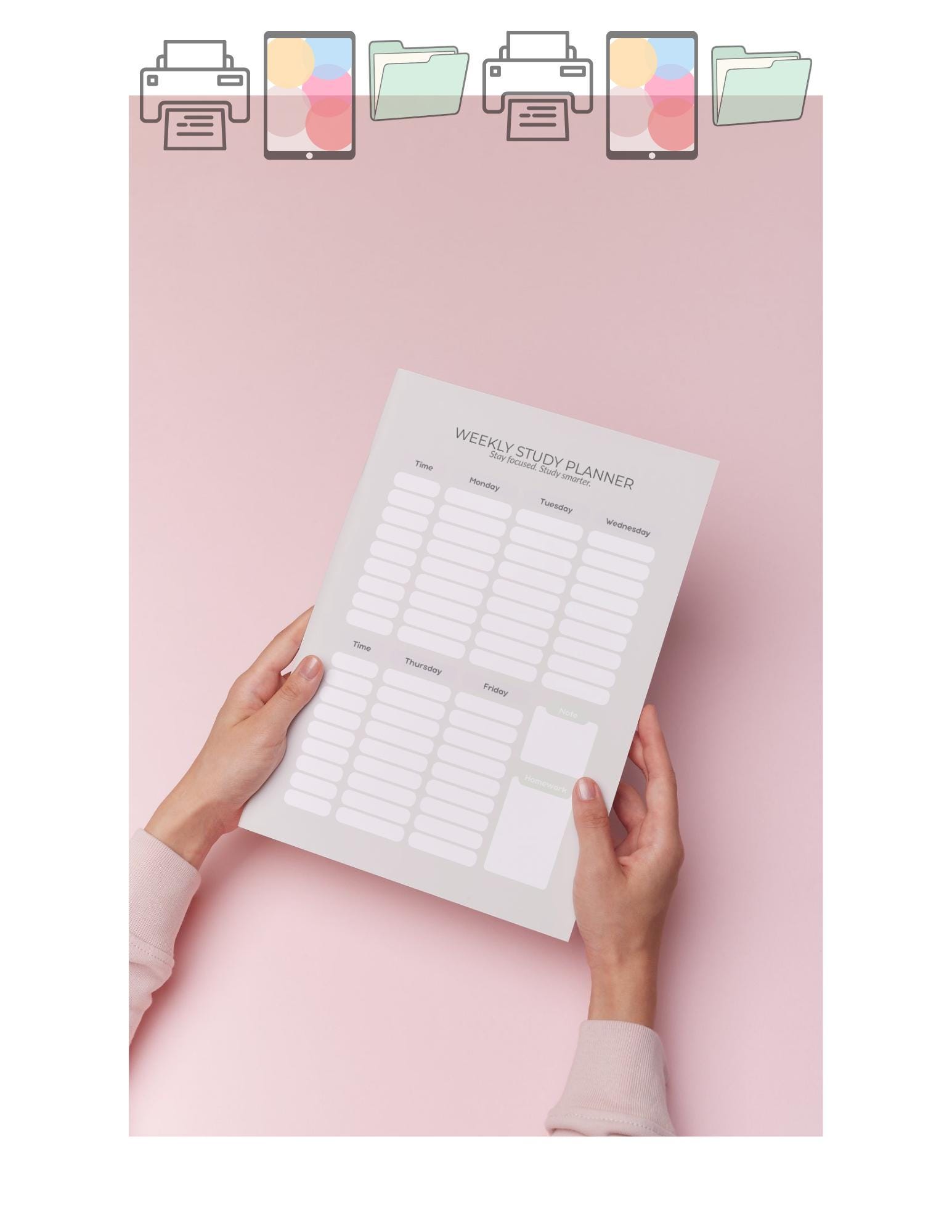 Minimal Weekly Study Planner Printable | College, Med School Planner ...