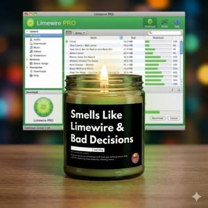 Limewire Nostalgia Soy Candle | Funny 2000s Millennial Gift