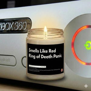 Vela de pánico con olor a anillo rojo de la muerte: regalo divertido para gamers y nostalgia de Xbox 360