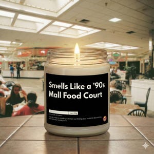 90s Mall Food Court Candle | Soy Wax Nostalgia Scent (Cinnamon Vanilla)