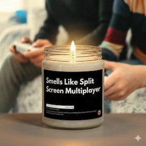 Vela multijugador de pantalla dividida / Vela de cera de soja con nostalgia de los gamers de los 90