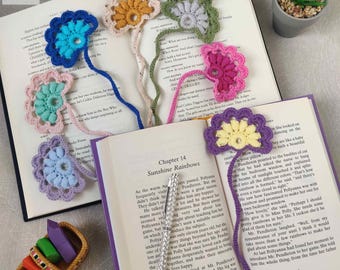 Crochet Flower Bookmark, Handmade Reader Gift