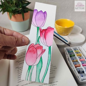 Bookmarks - Set of 4 - the Floral Series - Roses, Tulips