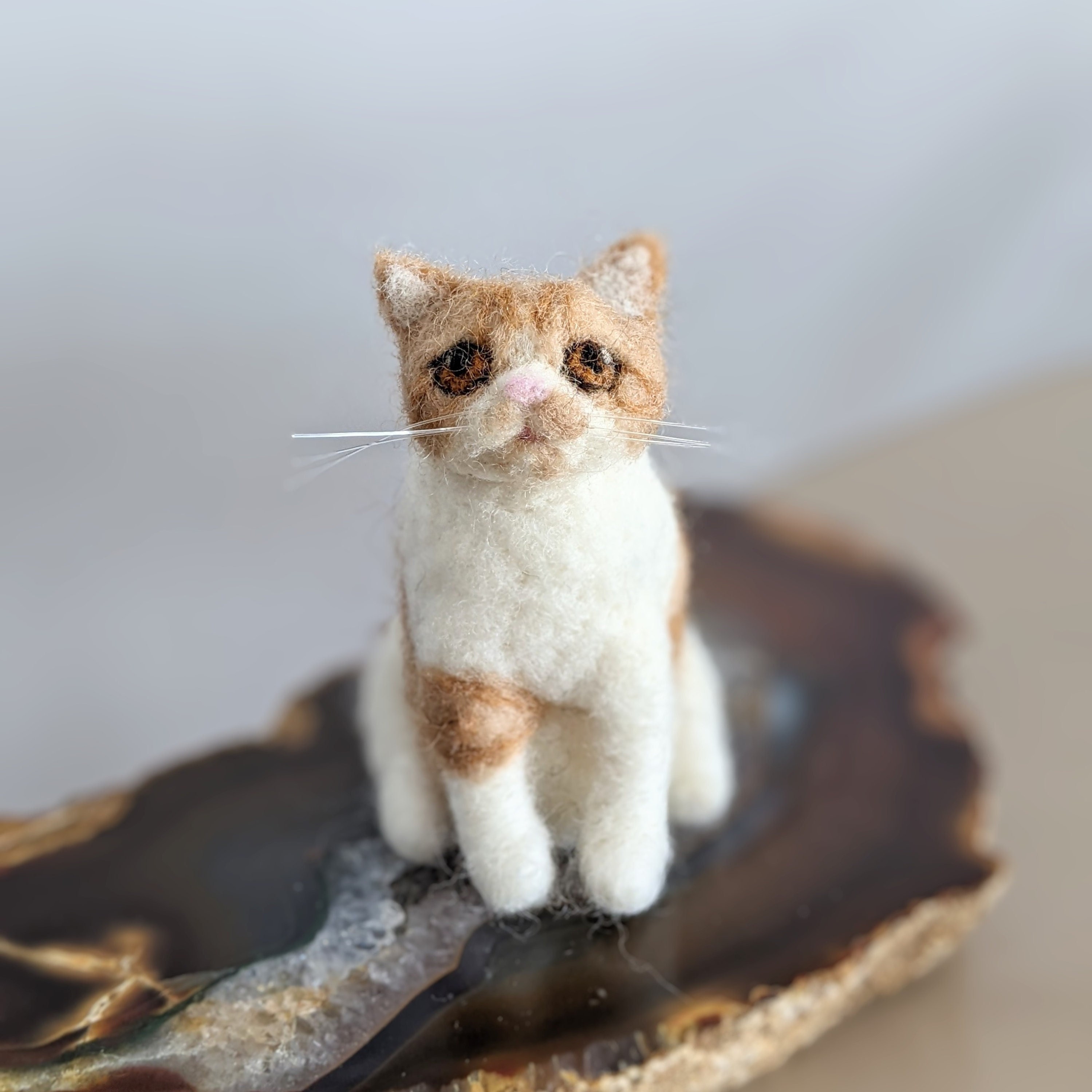 Exotic Shorthair Cat Ornament, Needle Felted Cat, Felt Cat