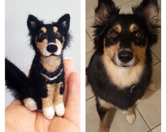 Custom needle felted dog ornament, Felt dog memorial, Dog lover gift, Custom dog figurine